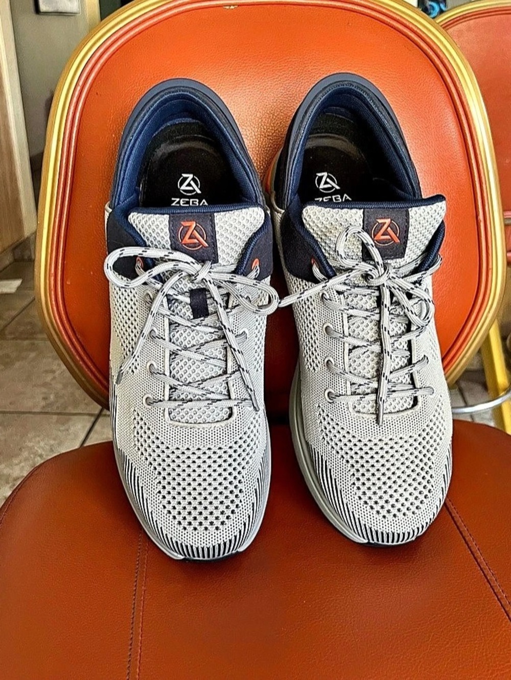 ZEBA Men's Hands-Free Walking Shoes Sneakers US 15 Gray & Blue